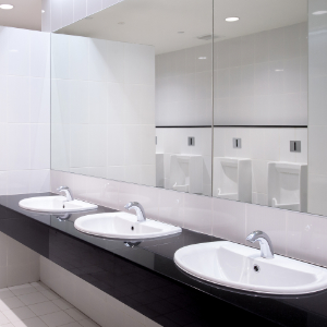 The display image features washroom chemical agents