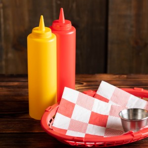 An Ambient Food Display that features different range of sauce and jam Sachets 