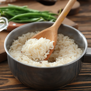 An Ambient Food Display that features types of Basmati and Long grain rice 