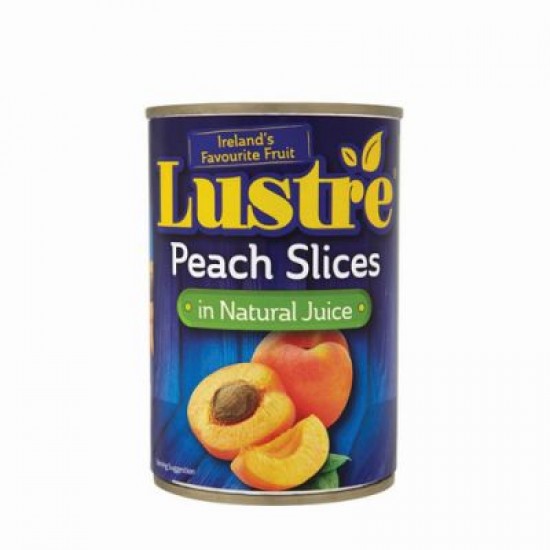 Lustre Peach Slices 410g X 12 in a blue tin