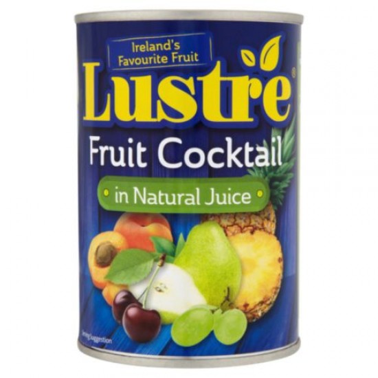 Blue Can of Lustre Fruit Cocktail Natural Juice 