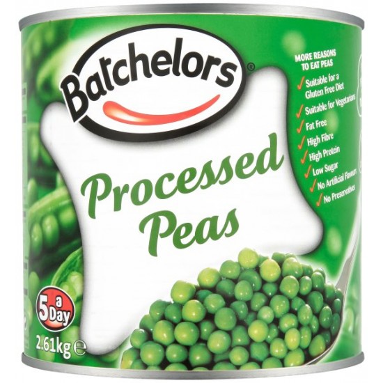 Green Tin Can of Batchelors Processed Peas 