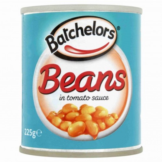 Batchelors Beans 225g in a blue tin can