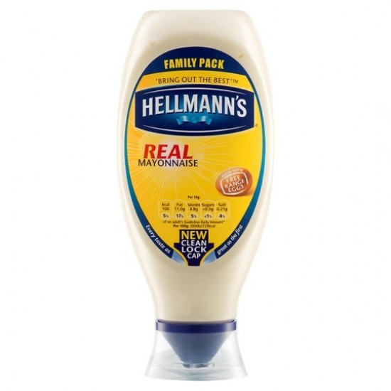 Bottle of Hellmanns Mayo Squeezy Real 430ml 