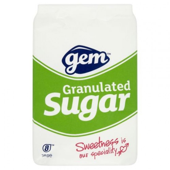 White bag of Granulated Sugar 3kg