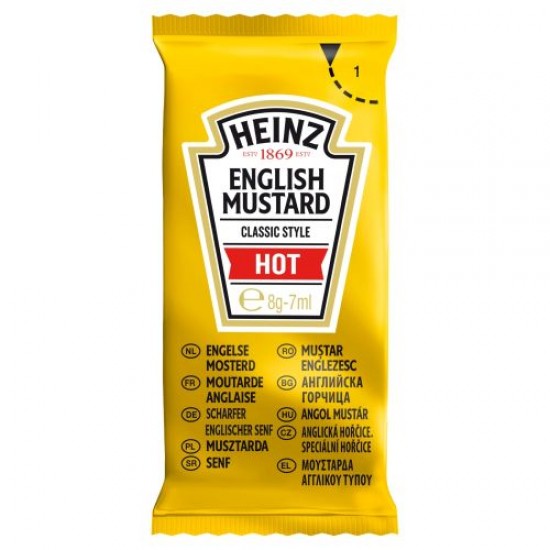 Heinz Mustard Sachets 8g Yellow Sachets
