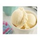 Rectangular Big Tub Of Vanilla Ice Cream Which Lid Half Open On The Top