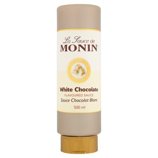 Monin White Chocolate Sauce 500ml Image Monin White Chocolate Sauce 500ml Gold Bottle