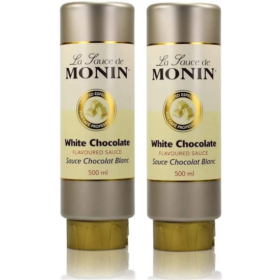 Monin White Chocolate Sauce 500ml Image Monin White Chocolate Sauce 500ml Gold Bottle