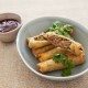 Duck Spring Roll 40 X 60g on a blue bowl