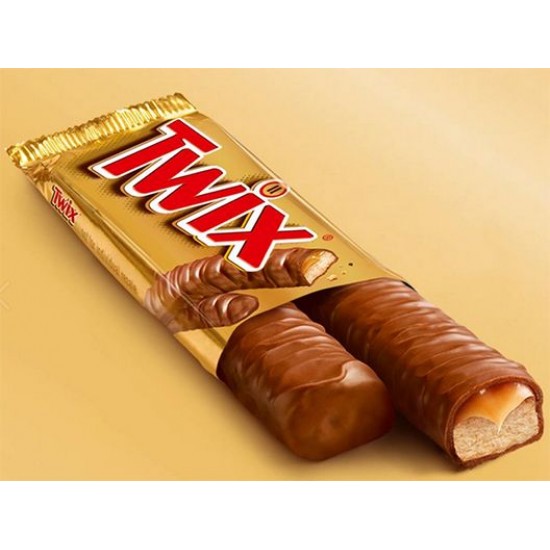 Twix Chocolate Bars, 32 x 50g Crunchy Biscuit with Smooth Caramel