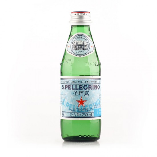 San Pellegrino Sparkling Natural Water in a Green Glass Bottle