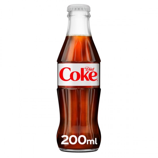 Glass bottle of Diet Coca Cola 
