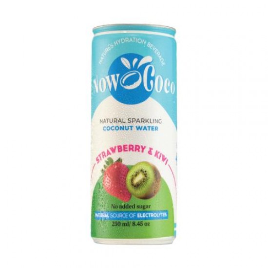 Cans : Now Coco Sparkling Coconut Water Strawberry Kiwi 250ml
