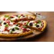 Gluten Free Pizza Base Seasoned 10'' X24 adding tomato sauce on top with ladle