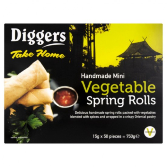 Image displays  Box of Diggers Mini Spring Rolls 750g