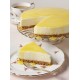 Image of Luxury Lemon Cheese Cake Lemon Cheesecake with One Slice being lifted