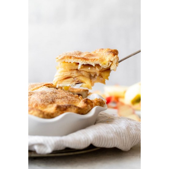 Deep Apple Pie Round 14 Portions Picture Sliced Apple Pie