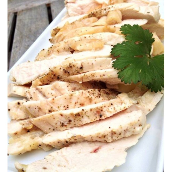Steam Cooked Chicken Breasts on a Plate