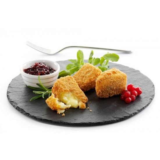 Brie Wedges In Crispy Crumbs on a plate