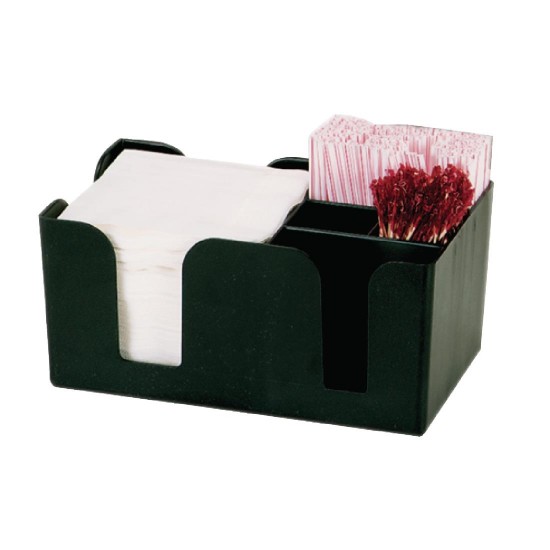 Bar Caddy Black Black Bar Caddy with Tissues and Straws