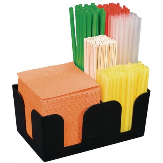Bar Caddy Black Black Bar Caddy with Tissues and Straws