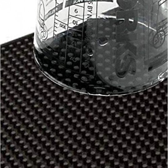 Glass on a Black Rubber Mat Black Rubber Bar Service Mat 18x12'' Black