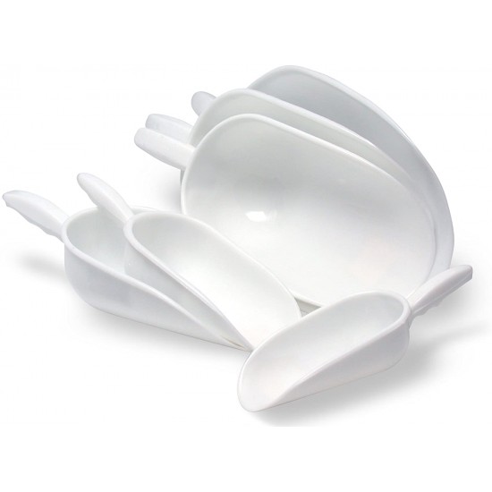 ROMISBABA 10pcs Weighing Spoon Plastic Weighing Sample Scoop Ice Scooper Popcorn Scooper Plastic Scoop Ice Scoop Plastic Ice Cube Scoop For Freezer Bin Plastic Spoons Scoop Shovel White Pp