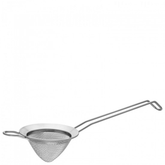 Stainless Steel Fine Mesh Bar Strainer Stainless Steel Fine Mesh Bar Strainer Above Cocktail Glass