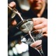 Stainless Steel Fine Mesh Bar Strainer Stainless Steel Fine Mesh Bar Strainer Above Cocktail Glass