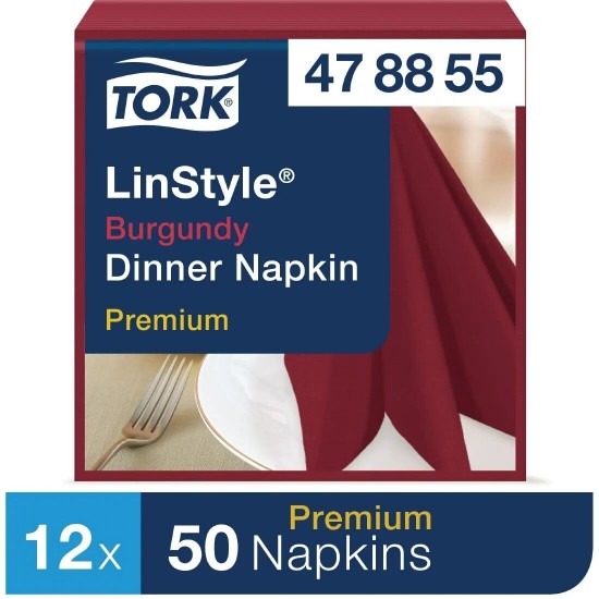 Pack of Tork Burgundy Linstyle Napkin 8 Fold X 600