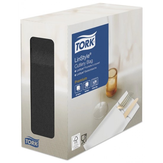 Tork Linstyle Black Cutlery Bag X 600