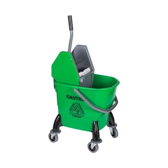 Green wheelie Triangle Bucket Mop Bucket & Wringer Syr Green