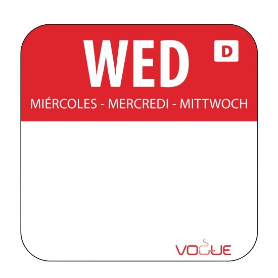 Removable Labels 1'' Wednesday 1000/roll Removable Labels Wednesday