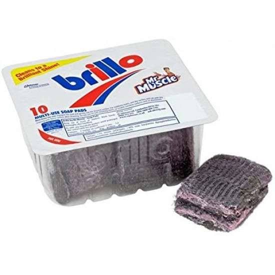 Mr Muscle Brillo Multi Use Steel Wool Soap Pads Cleans to a Brilliant Shine
