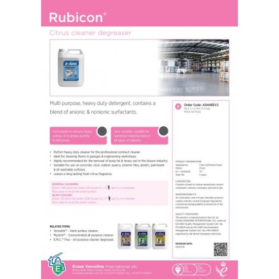 Evans Rubicon 5l White Bottle of Evans Rubicon 5l