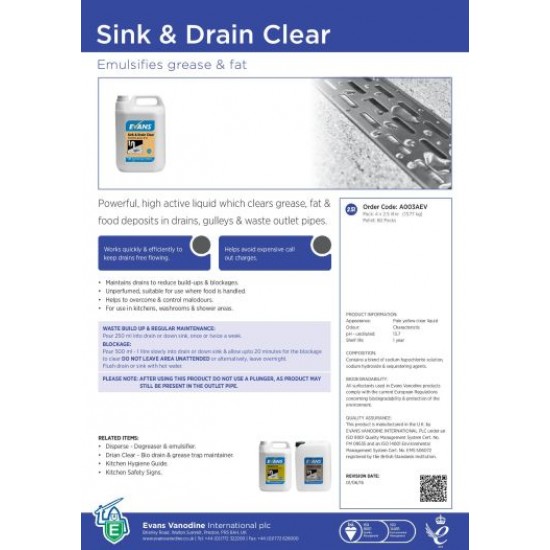 Evans Sink & Drain 2.5l Evans Sink & Drain 2.5l