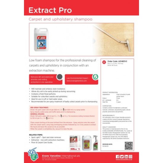 Evans Extract Carpet Clean 5l X 2