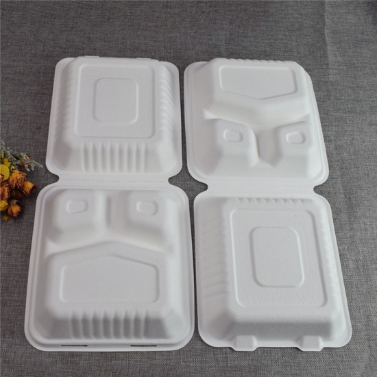 Bagasse 3 Part Large Meal Box X 200