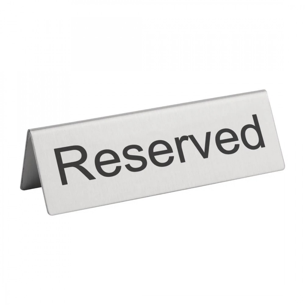 Reserve Signs : Reserved Table Sign | Restaurant Supplier ...