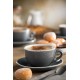 Grey and White Tulip Cup With Tapered Sides