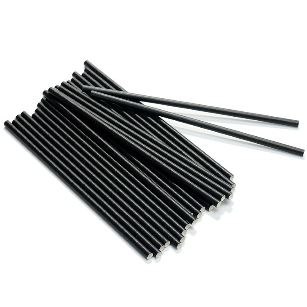 Biodegradable Black Straw Stirrer 5.5'' Paper X 250