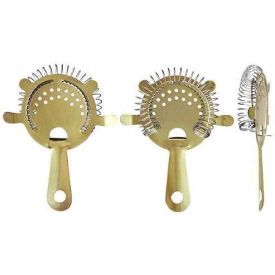Gold Cocktail Strainer 4 Prong X 6