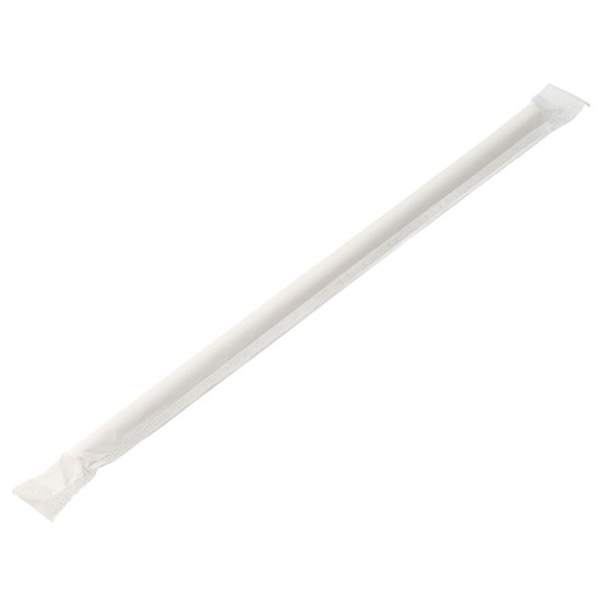 Paper Wrapped White Straw 8 (20cm) Box Of 250 X 24 Paper Wrapped White Straw 8 (20cm) Box Of 250 X 24