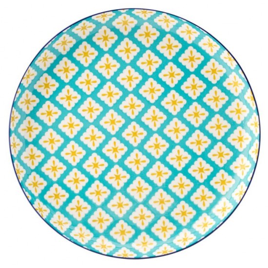 Cadiz Blue & Yellow Plate 10.5'' (27cm) X 6