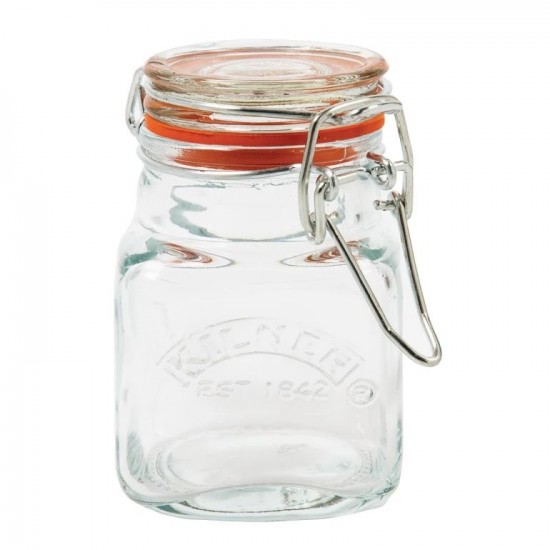 Kilner Square Clip Top Spice Jar - 70ml with orange rubber seal