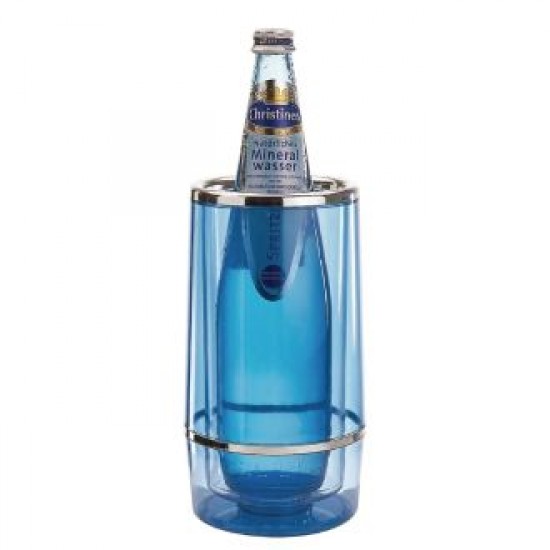 Aps Clear Blue Acrylic Water Bottle Cooler