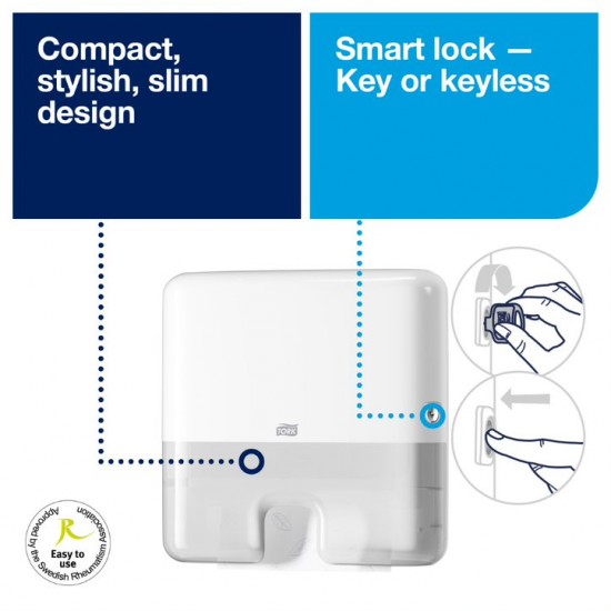 Tork White Multifold Mini Hand Towel Dispenser