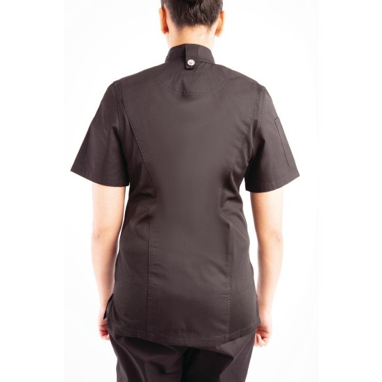 Chef  Wearing Zip Black Short Sleeve Jacket