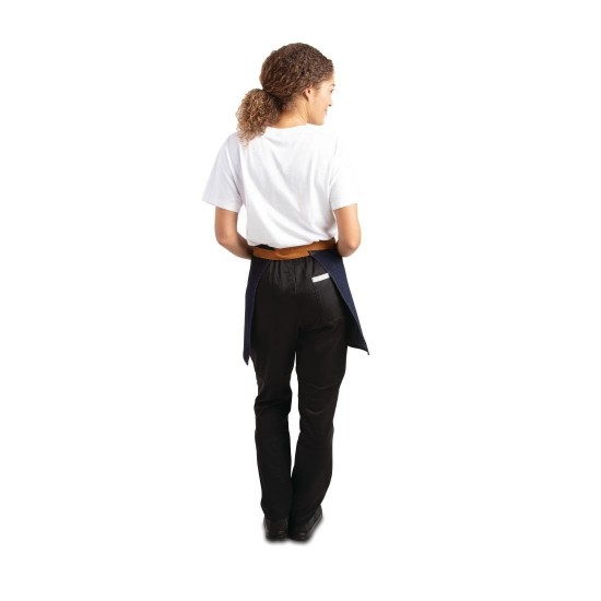 Half Bistro Apron Denim Blue (tan Ties) - 700x430mm Half Bistro Apron Denim Blue (tan Ties) - 700x430mm